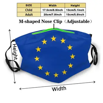 Euro | European Union | Flag | Globetrotter Fashion Mouth Masks Filter Adult Kids Face Mask Love Europe European Union Eu Ewg